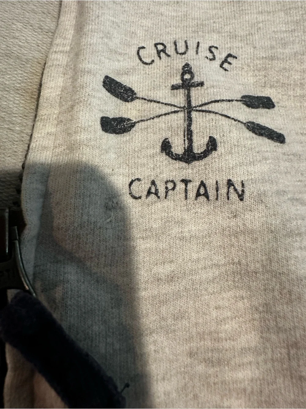 Cruise Captain Zip-Up Sweater Jacket Light Grey size 9 Months Cotton Carter’s